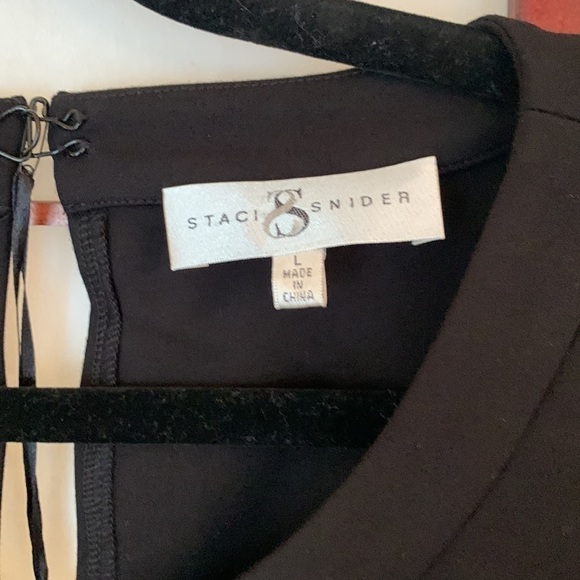 NWT Staci Snider Black Asymmetrical Hem Dress with Stretch! Keyhole Back/A-line! - Picture 2 of 9